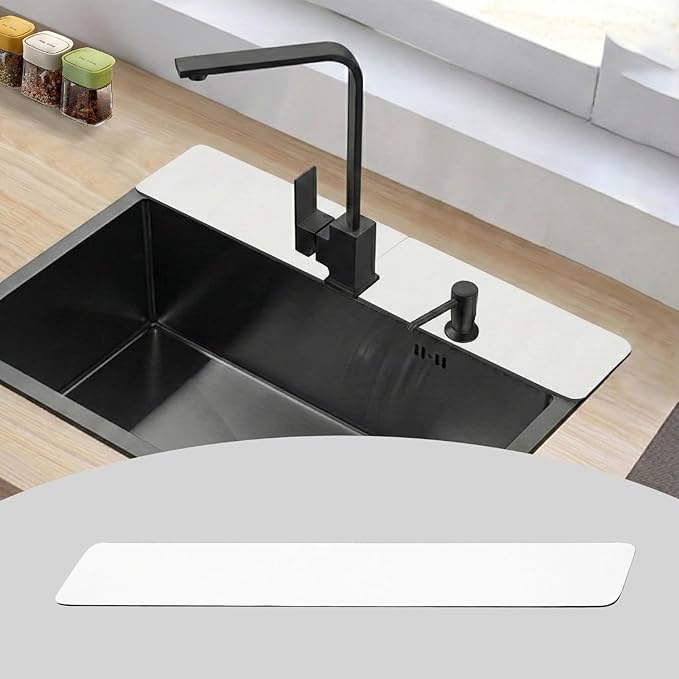 Customizable Faucet Mat for Kitchen Sink: 30"L x 5.5"W DIY Irregular Bathroom