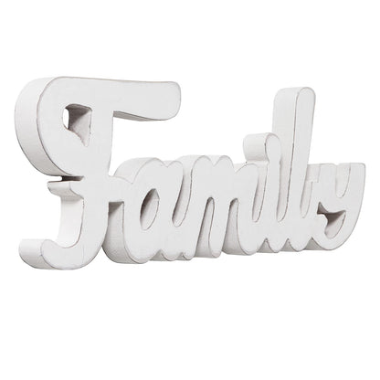 Sintosin Rustic Wooden Family Signs for Home Decor Wall 15", Farmhouse Distressed White Christmas Tabletop Decor Signs, Fireplace Mantle decor, Thanksgiving Family Wall Decor for Living Room