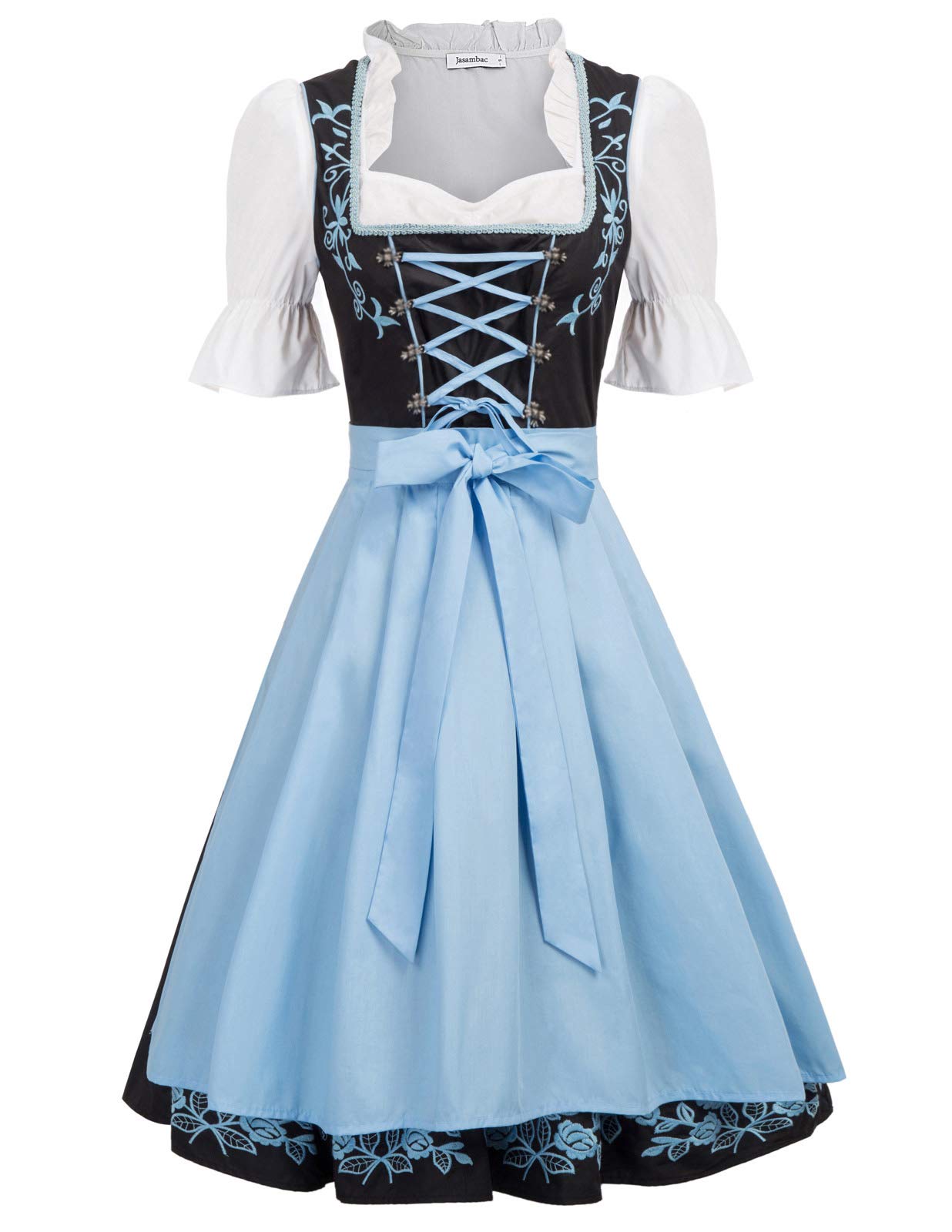 JASAMBAC Women's German Dirndl Dress for Halloween Beer Costumes Size M Color Black