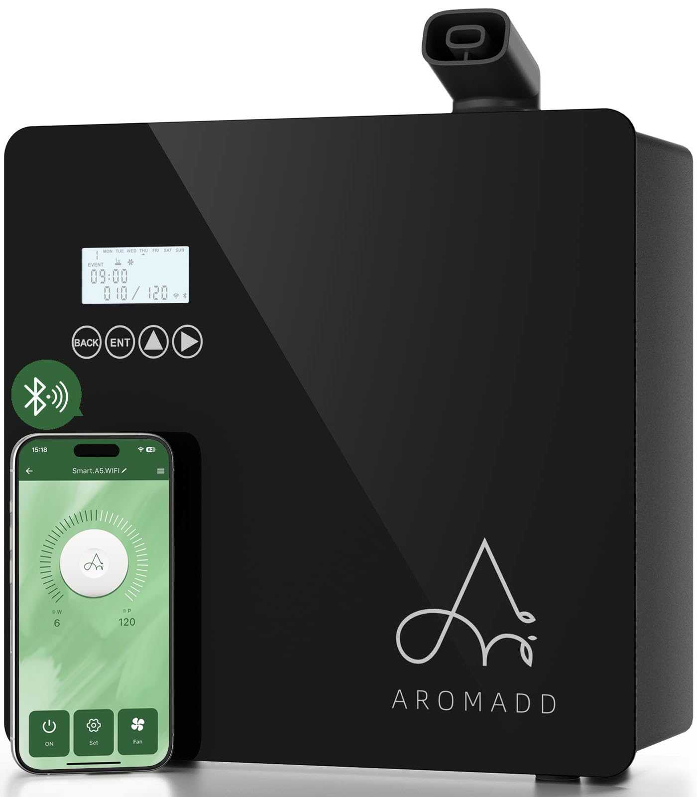 2025 Upgraded 3500 Sq.Ft Smart Scent Diffuser - HVAC System, Whole House Aroma & Hotel Collection Diffuser, Waterless Essential Oil Diffuser for Home Large Room, Cold Air Tech, 600mL (Black)