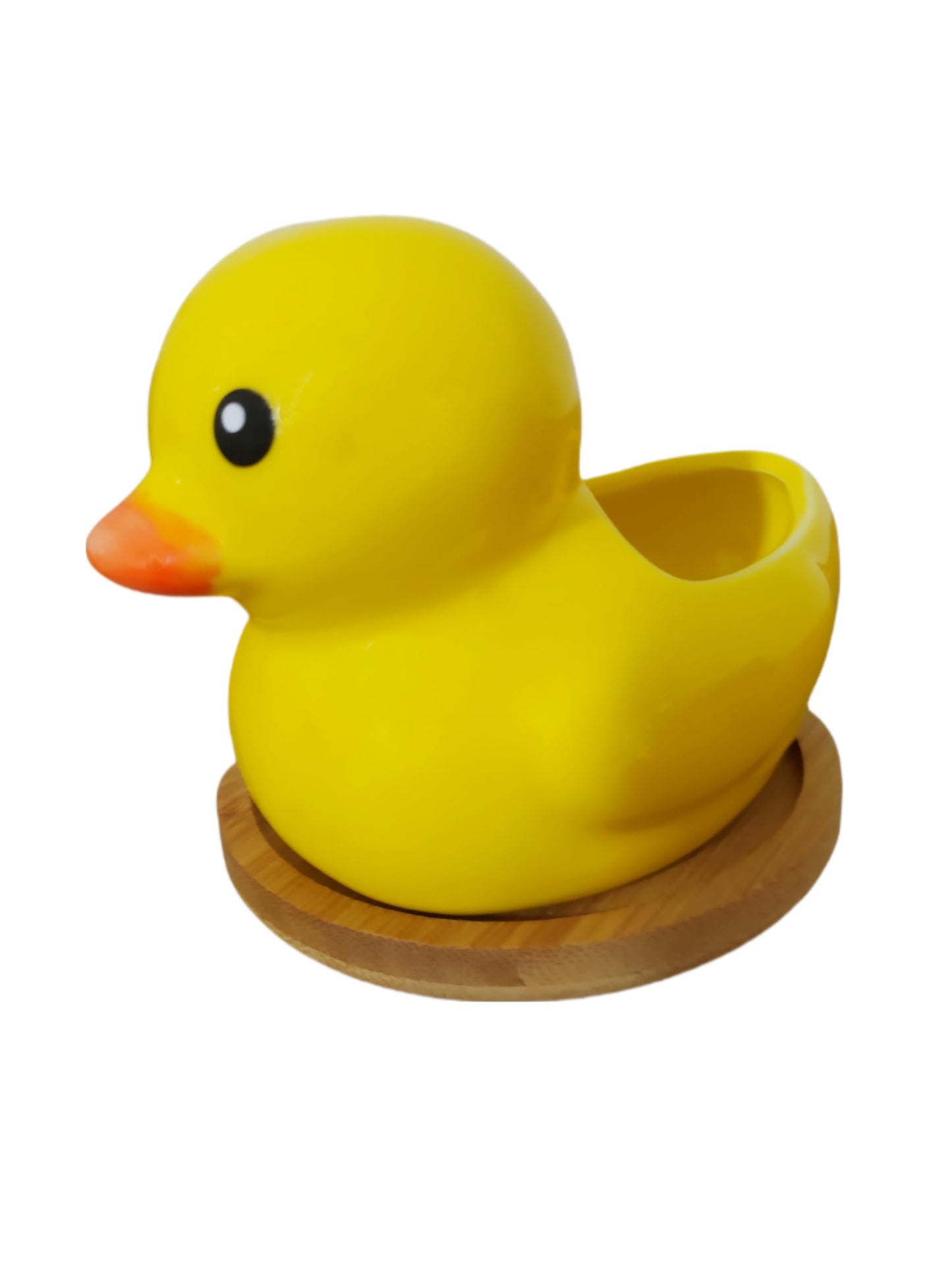SJBAG Cute Indoor Cartoon Animal Duck Shaped Ceramic Succulent Cactus Flower Plant Pots Planter with Drainage Hole - Plant Not Included (Small)
