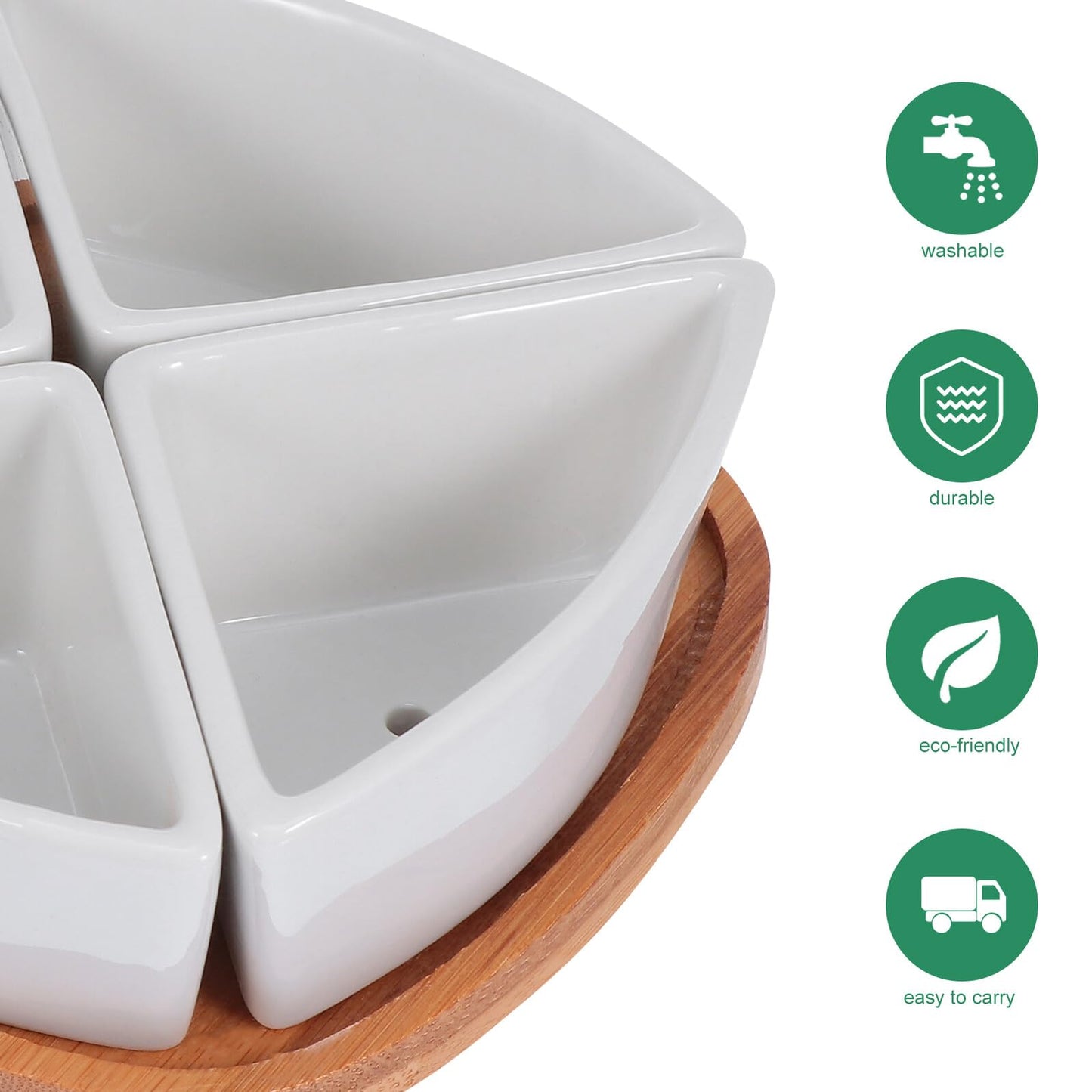 NULYLU 4pcs Mini Ceramic Succulent Flowerpot Set with Saucers, White Desktop Planters for Indoor Gardening and Small Plant Pots