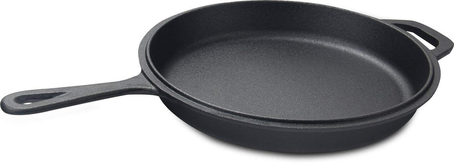 KICHLY 3.0L,3.2 Quart Pre Seasoned Cast Iron Combo Cooker Dutch Oven with Lid, 10.25 Inch, 26 cm Dual Function Skillet Pot with lid, Cast Iron Casserole Dish with Lid