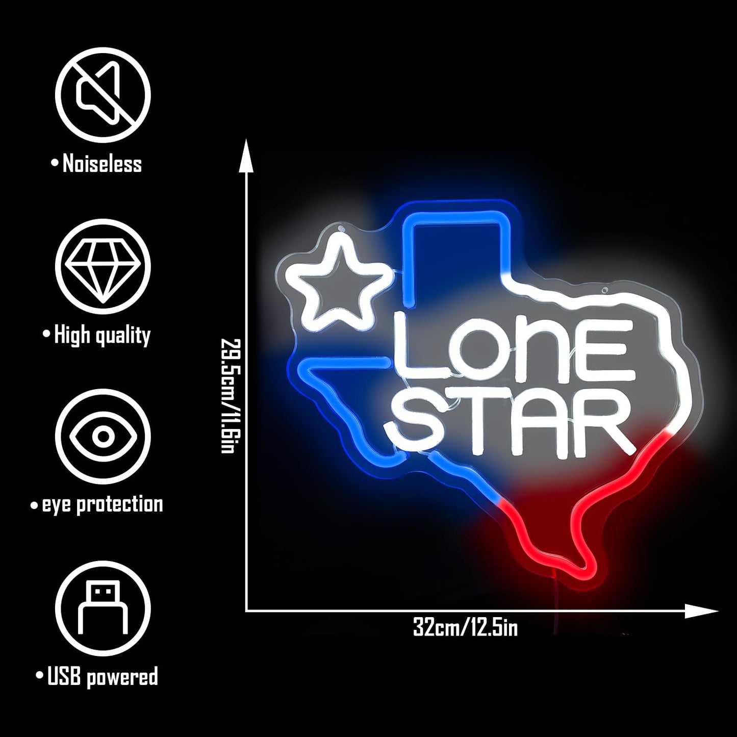 Texas Lone Star Neon Sign Dimmable Neon Beer Signs Lone Star Beer Neon Signs for Wall Decor Neon Led Signs for Bedroom Bar Neon Sign for Man Cave Bar Pub Restaurant Gift