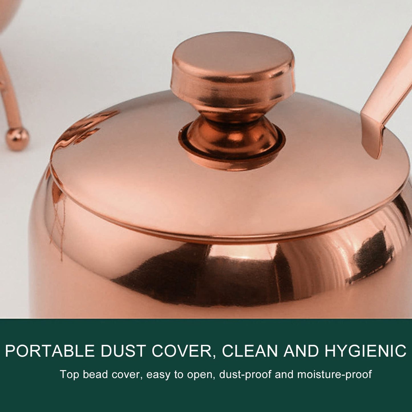 HAOHIZE Stainless Steel Condiment Containers, Small Sauce and Sugar Containers with Lids Salt Containers for Countertop Seasoning Pot Spice Pepper Container Jars Storage Organizer (Rose Gold)