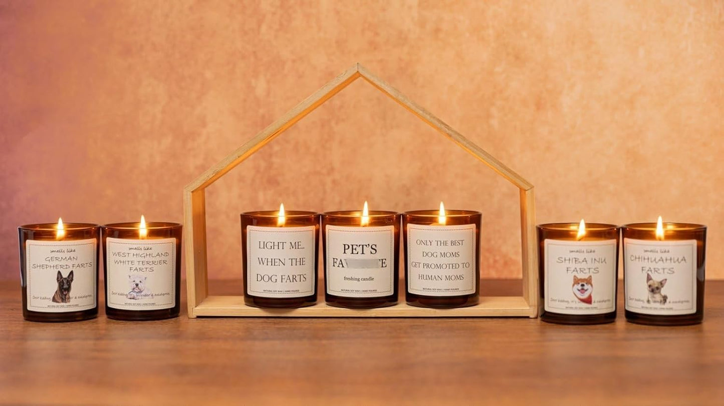 Shiba Inu Gifts & Decor, Gifts for Dog Lovers, Smells Like Shiba Inu Farts Candle - Lavender & Eucalyptus, Crafted by Natural Soy Wax & Natural Essential Oils