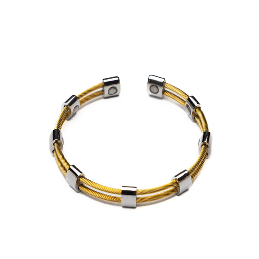 MAGNEHEALTH Gold Magnetic Stainless Steels Bangles Bracelets for Women