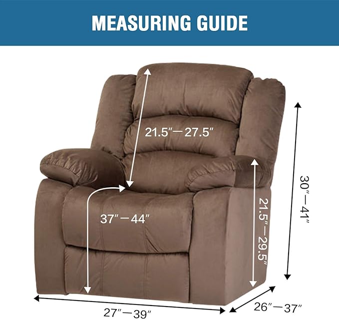 H.VERSAILTEX Velvet Stretch Recliner Couch Covers 4-Pieces Style Recliner Chair
