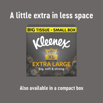 Kleenex Extra Large Soft Facial Tissues, 24 Compact Tissue Boxes, 1056 Tissues (24 boxes) - 100% Recyclable Packaging