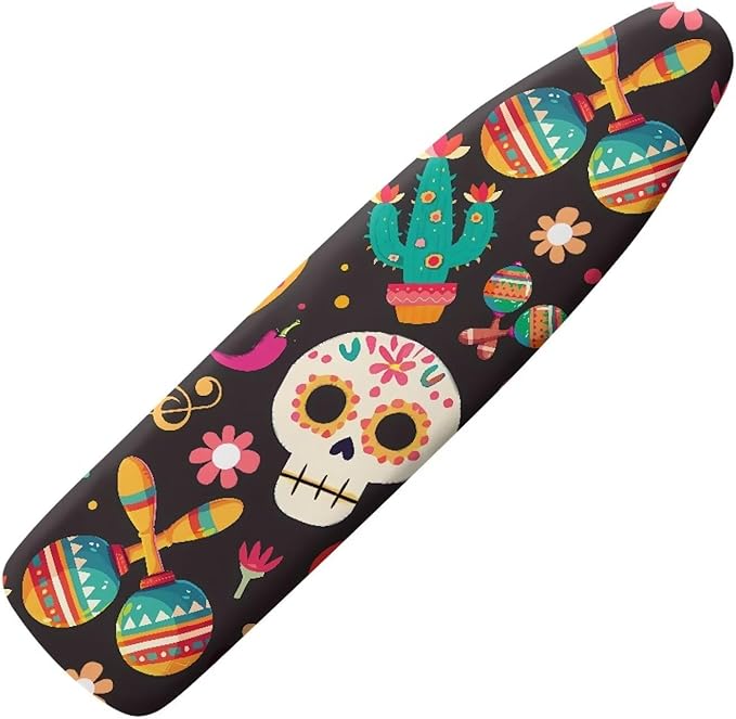 Mexican Skull Cactus Ironing Board Cover-15x 54 Elastic Edges Non-Slip Day of