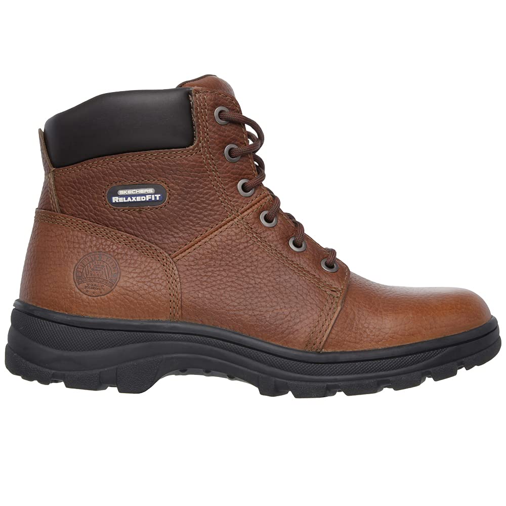 Skechers Men's Workshire Classic Boots, Brown Embossed Leather, 9 UK