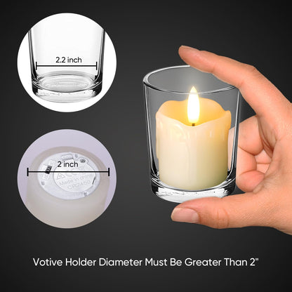 Homemory Real Wax Battery Operated Tea Light Candles with Timer, 5X5CM,300+Hour Realistic Black Wick Battery Operated Candles, Set of 6 for Wedding, Party and Holiday Decoration (Battery Included)