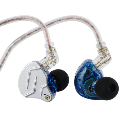 Linsoul KZ ZSN Pro Dual Driver 1BA+1DD Hybrid Metal Earphones HiFi in-Ear Monitor with Detachable Recessed 2Pin Cable, Zin Alloy Panel (Without Mic, Blue)