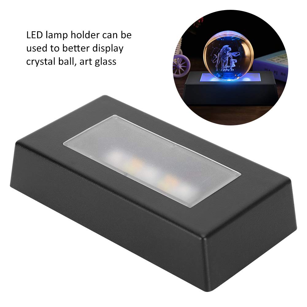 LED Light Base for Glass Art – LED Display Base with RGB Lights, Lighted Base for Crystal 3D Glass Art, USB Powered Rectangle Stand for 3D Crystal Statues