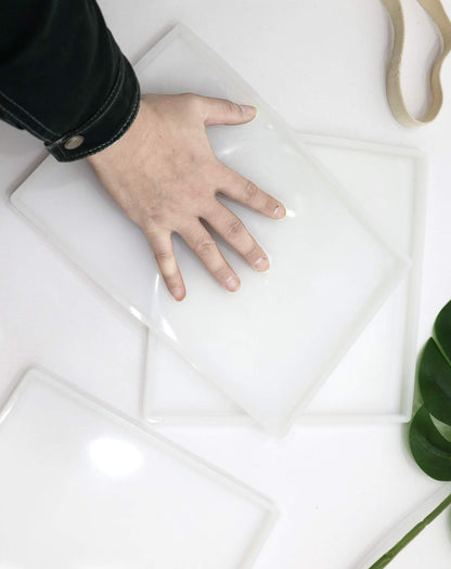 1 Pack Large Square Tray Mold, Oversized Silicone Casting Molds for Resin, DIY Resin Coaster Silicone Mold 9.8x9.8in