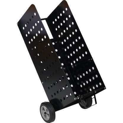 Metal Firewood Cart with Rolling Whee,l Heavy Duty 200lbs Load Capacity Outdoor Rolling Cart Dolly Storage Holder, Rolling Wood Hauler for Firewood Indoor Outdoor Wood Rack Storage Mover Black