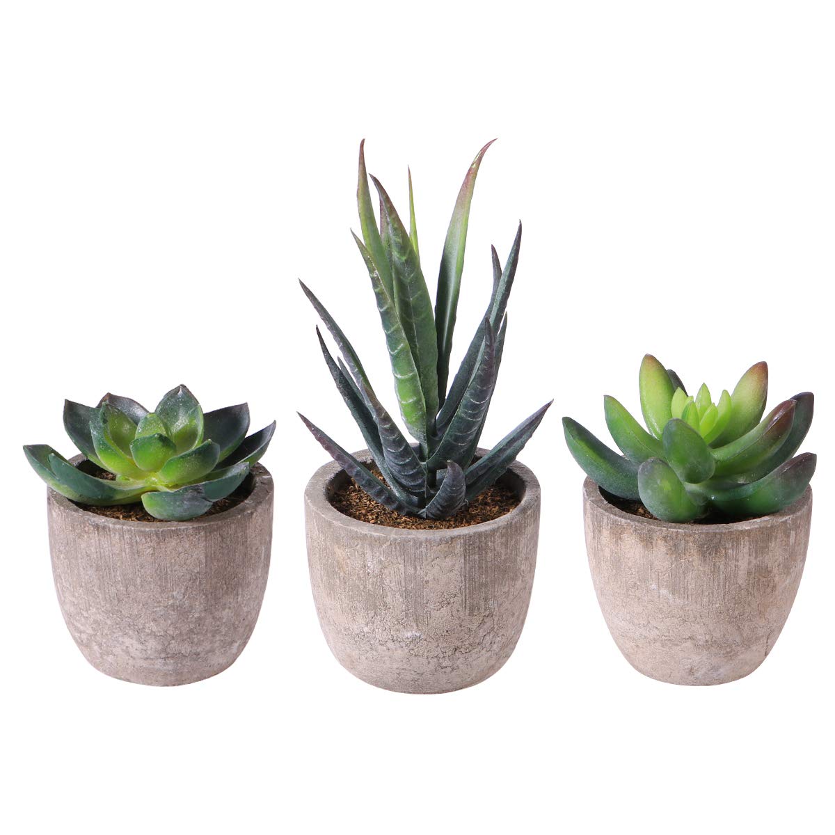 Cabilock Ounona 3pcs Artificial Succulent Plants Set with Pots - Realistic Faux Mini Succulents for Home, Office, and Aesthetic Decor - Perfect for Desk, Living Room, and Bathroom