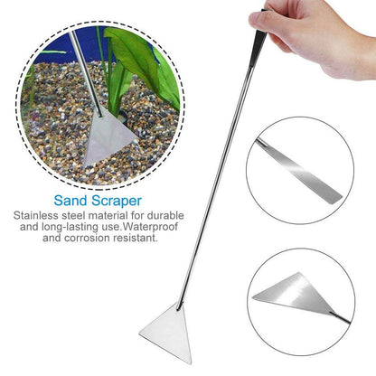 Aquarium Tools, Stainless Steel Aquascaping Tools- 4 in 1 Aquatic Plants Tweezers Scissors Spatula Cleaning Tool Set for Fish Starter Kits & Aquariums Tank Plants Kit