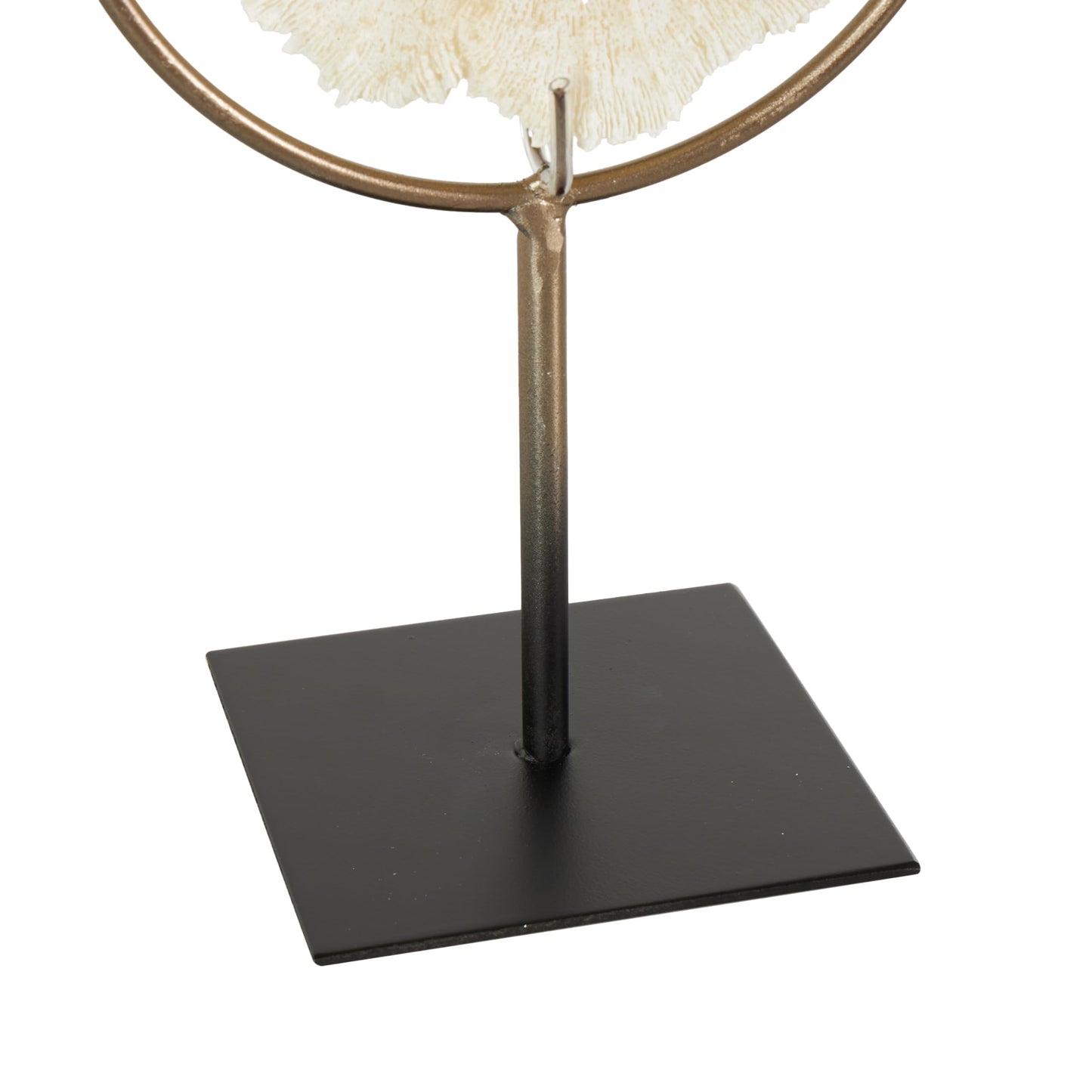 Deco 79 Polystone Coral Decorative Sculpture Textured Home Decor Statue with Bronze Stand, Accent Figurine 7" x 5" x 12", Light Blue