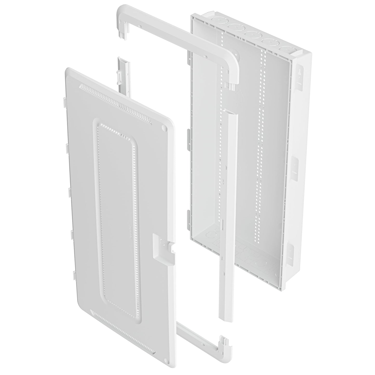 Legrand - On-Q 30 Inch Media Enclosure, WiFi Electrical Box, Cable Management Box for Distribution of Networking Service, Recessed Media Box Lets Signal Through, White, ENP3050NA