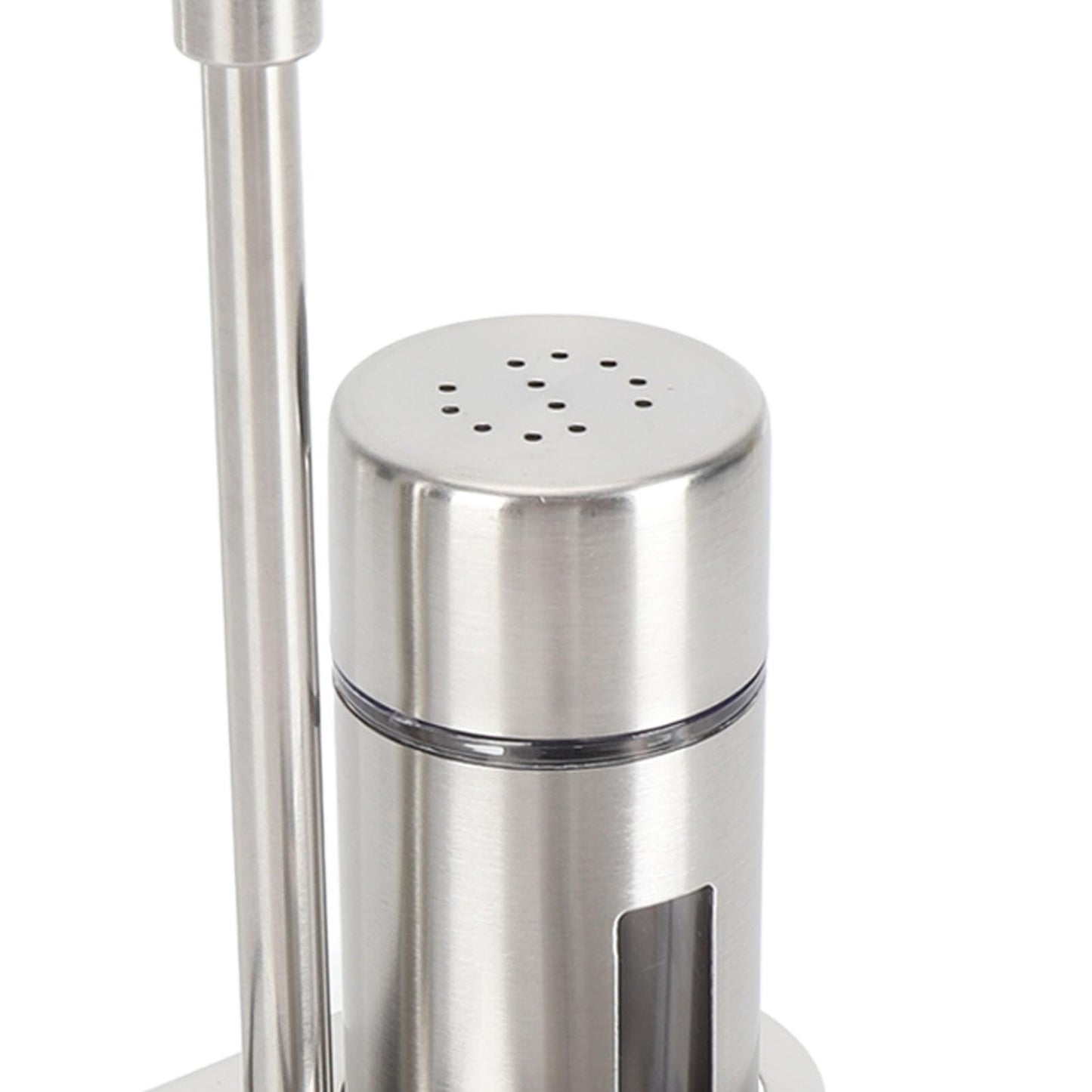Salt and Pepper Shakers with Holder, Stainless Steel Salt Shaker with Base Stand Sugar Seasoning Bottle Jar for Kitchen Restaurant