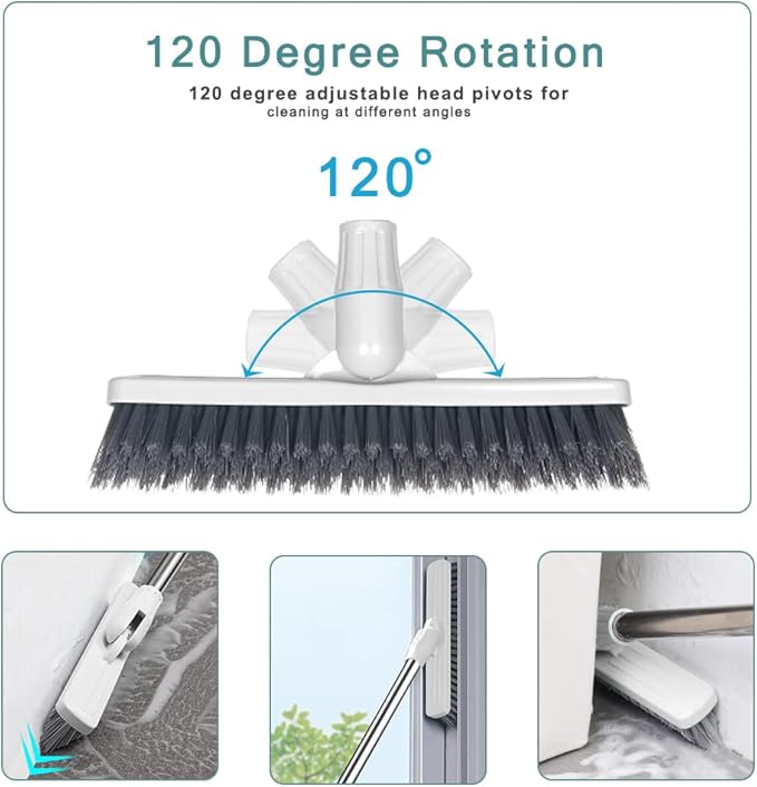 Affogato Floor Scrub Brush Bathroom Long Handle Bathtub Push Broom Shower Tile