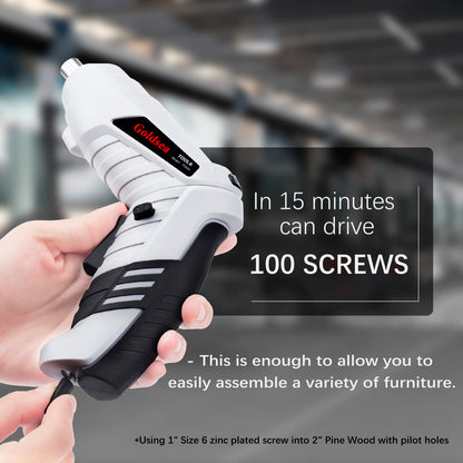 Goldsea Electric Screwdriver Cordless, Cordless Drill & Screwdriver Set, 47 in 1 Power Tools 4.2V Li-ion 3.5Nm Rotatable Cordless Electric Drill Drivers Home Improvement DIY