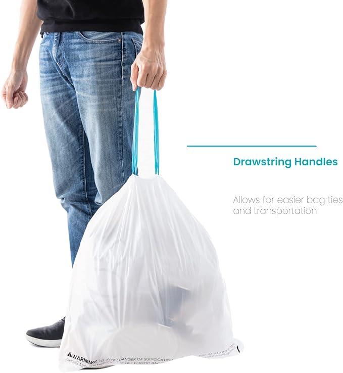 Home Zone Living 2-Pack 8 Gallon Kitchen Trash Bags