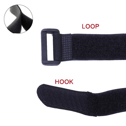HUAPX Fastening Nylon Strap with Buckle,10Pack Reusable Self-Adhesive Hook and Loop Cable Securing Straps,Adjustable Cinch Straps for Cords Organized and Tidy(1" x 8")