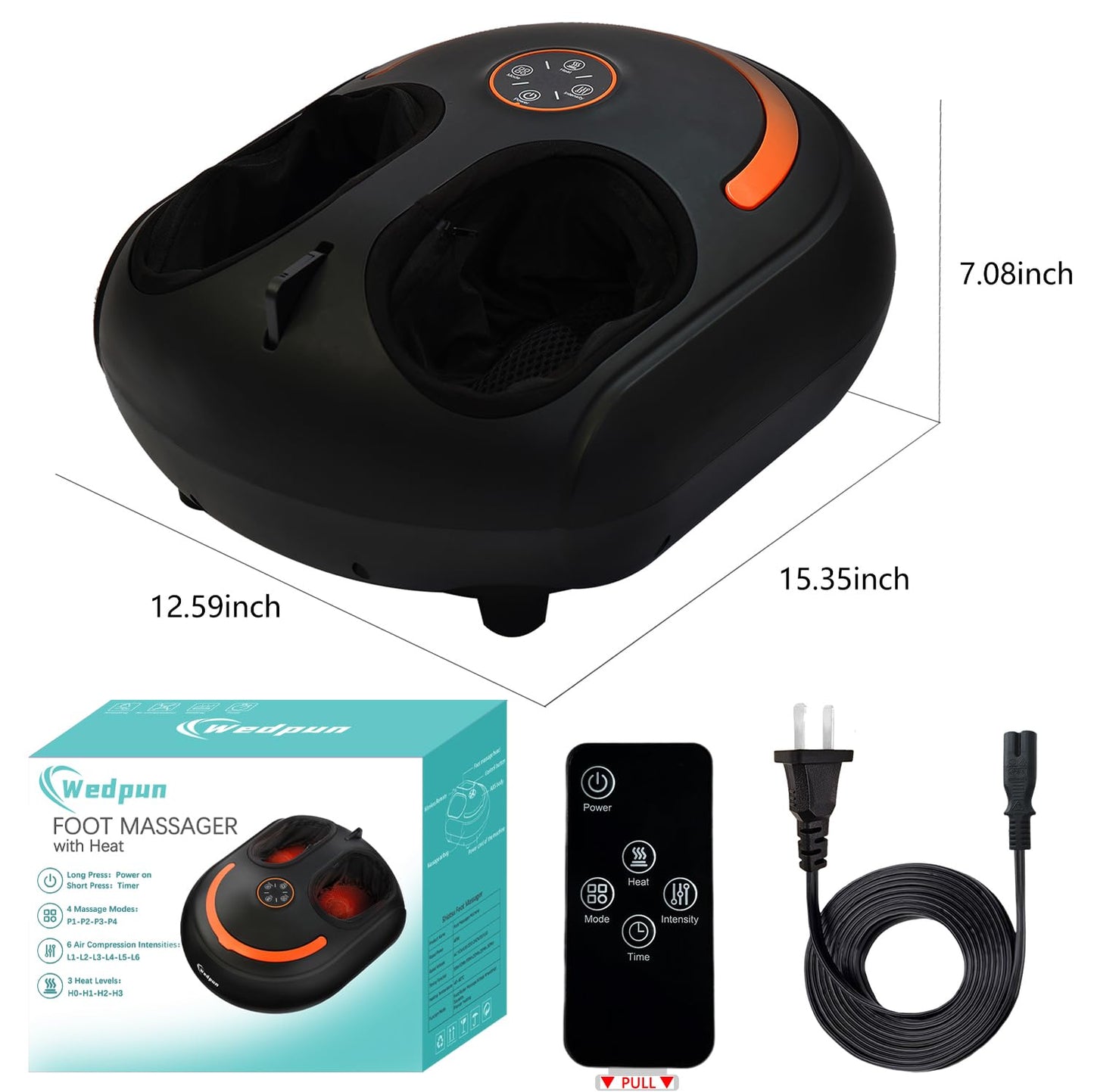 Foot Massager with Heat Shiatsu Foot Massager with Remote Deep Relief for Tired Muscles Electric Feet Massage Machine for Home and Office Gifts for Mom Dad White