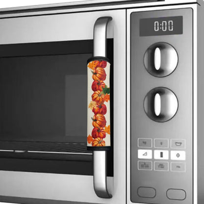 HUISEFOR Fall Pumpkin Fridge Handle Covers Set of 6 Washable Kitchen Appliances Gloves Anti-Static Refrigerator Handle Protector Microwave Oven Dishwasher Handle Protector Thanksgiving Decor