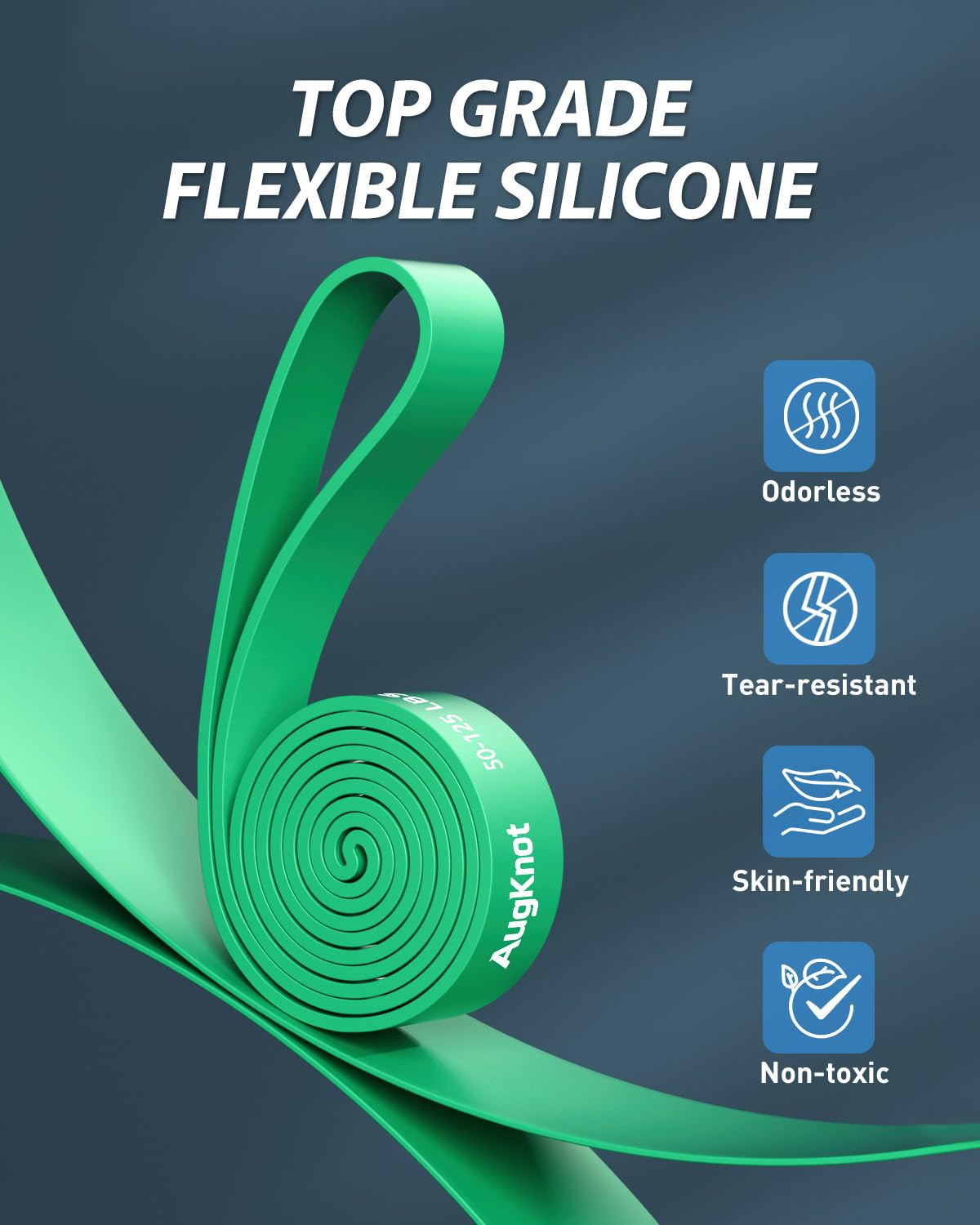 Resistance Bands for Working Out: 5-Levels Exercise Bands Set - Pull Up Assistance Elastic Silicone - Physical Therapy/Stretching/Training - Home Gym for Women/Men