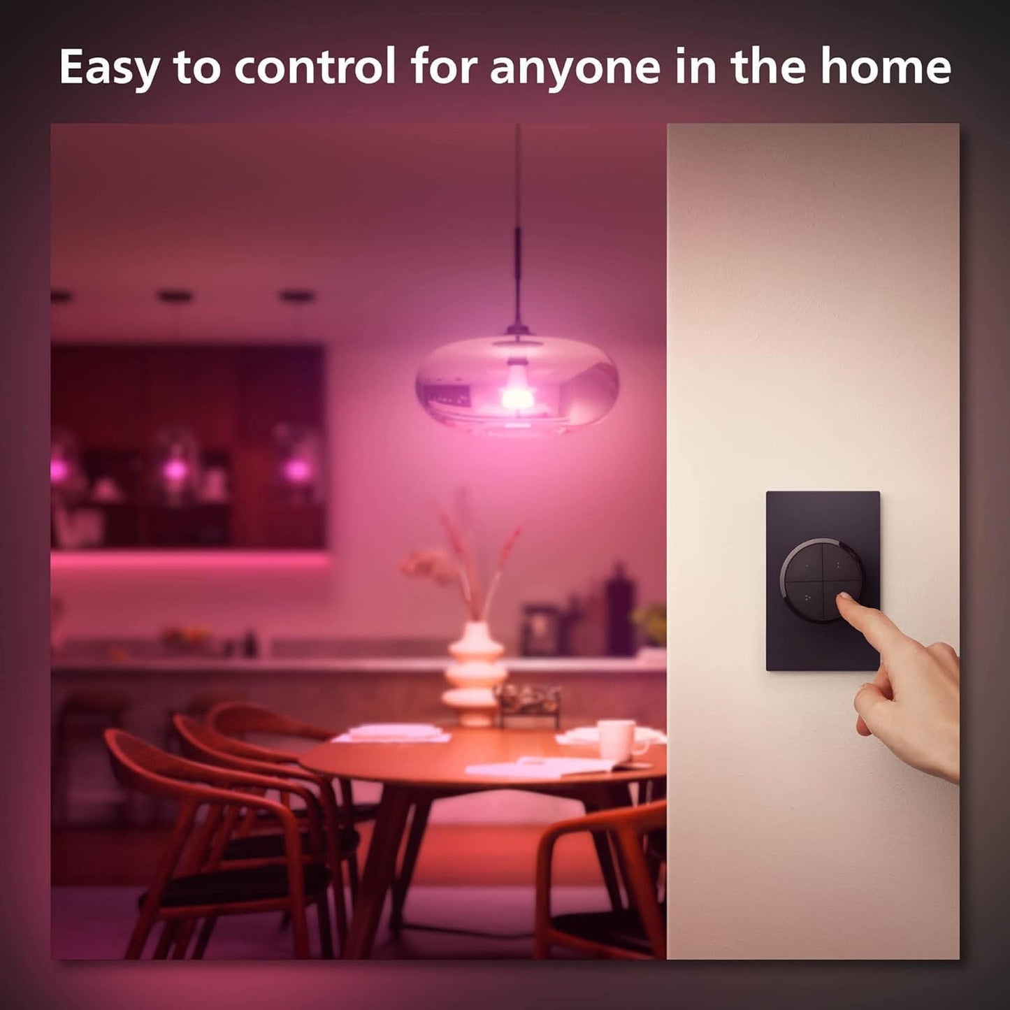 Philips Hue Wall Tap Dial Light Switch, Portable, White - 1 Pack - Requires Hue Lights and Hue Bridge - Smart Home - Easy, No-Wire Installation