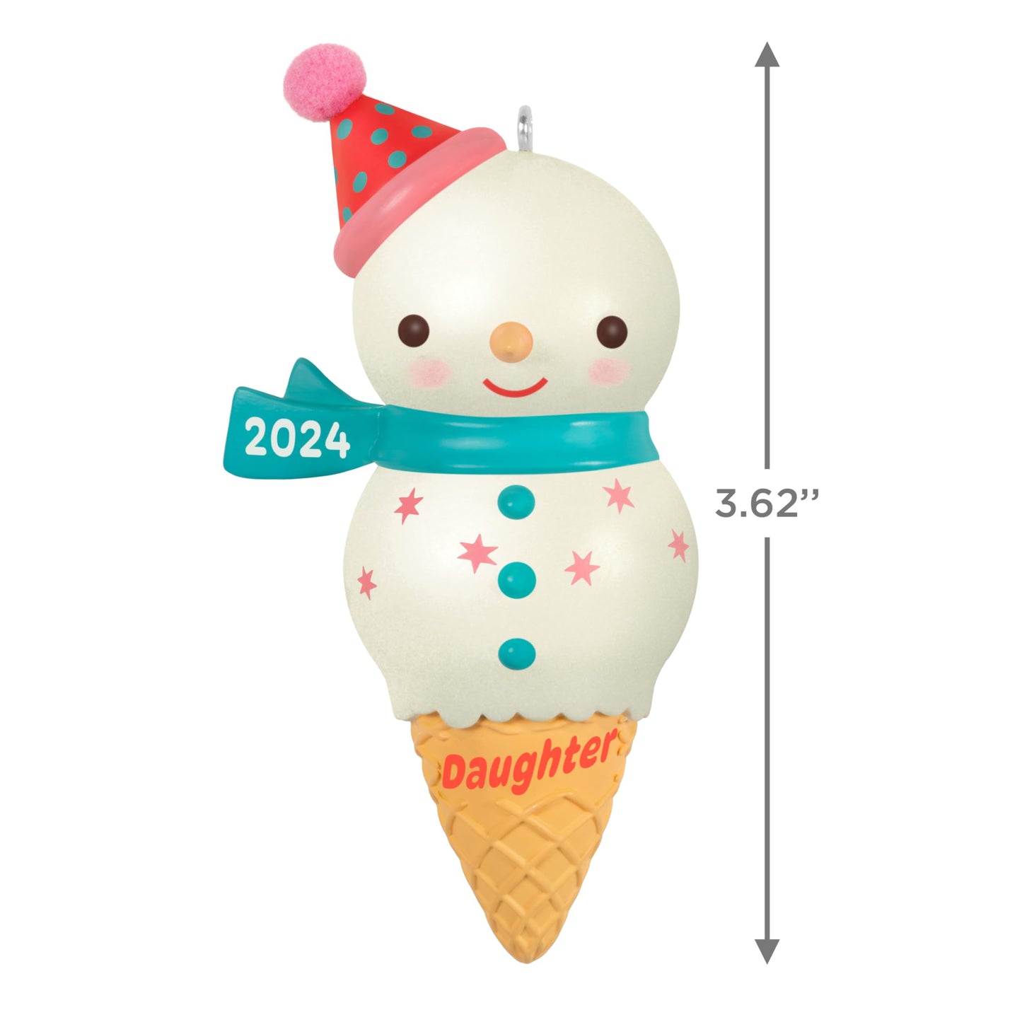 Hallmark Keepsake Christmas Ornament 2024, Daughter Snowman Ice Cream Cone 2024, Family Gifts