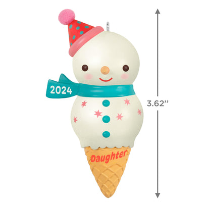 Hallmark Keepsake Christmas Ornament 2024, Daughter Snowman Ice Cream Cone 2024, Family Gifts