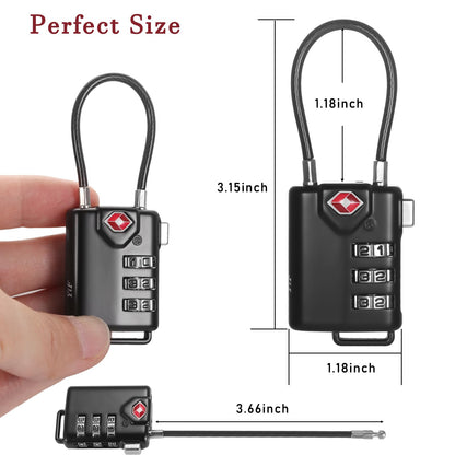 2 PCS TSA Locks for Luggage, Small Combination Lock,Luggage Locks TSA Approved, for Locker Lock, Travel Suitcase, Gun Case, Backpack Zipper, Ammo Can, with 2PCS Spare 007 Master Key