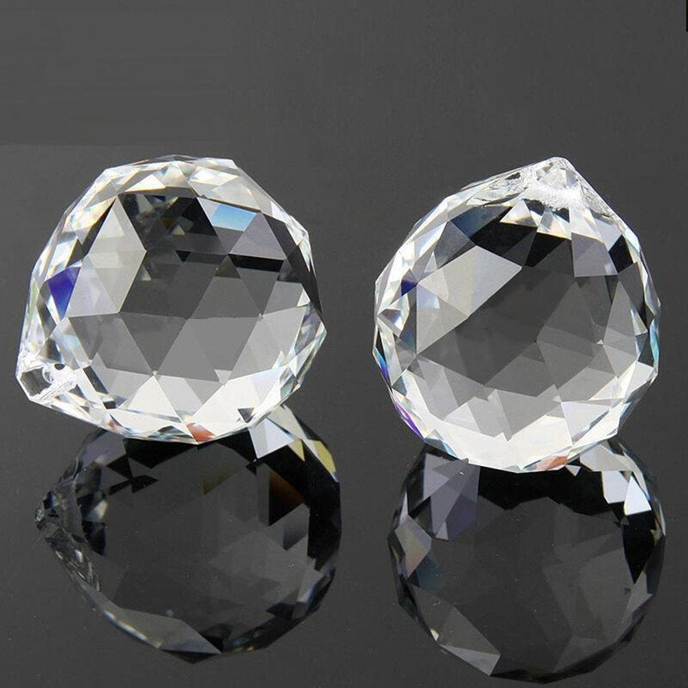 40mm Clear Crystal Ball Prisms Pendant Feng Shui Suncatcher Decorating Hanging Faceted Prism Balls