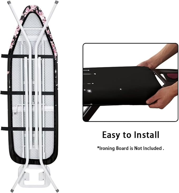 Ironing Board Cover, Soft Durable Elastic Edge & Hook and Loop Fasteners Stain