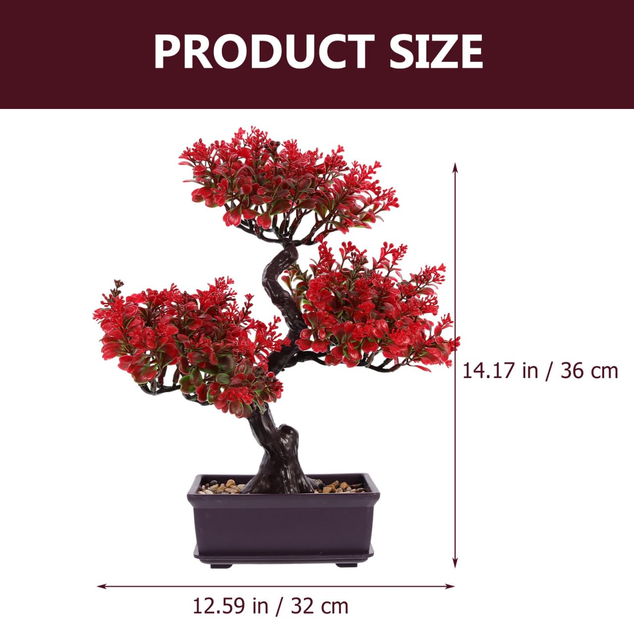 Cabilock Artificial Bonsai Tree Decor, Small Fake Plants Indoor for Home Office Desk, Faux Potted Plant Zen Japanese Trees for Men Living Room Shelf Decorations