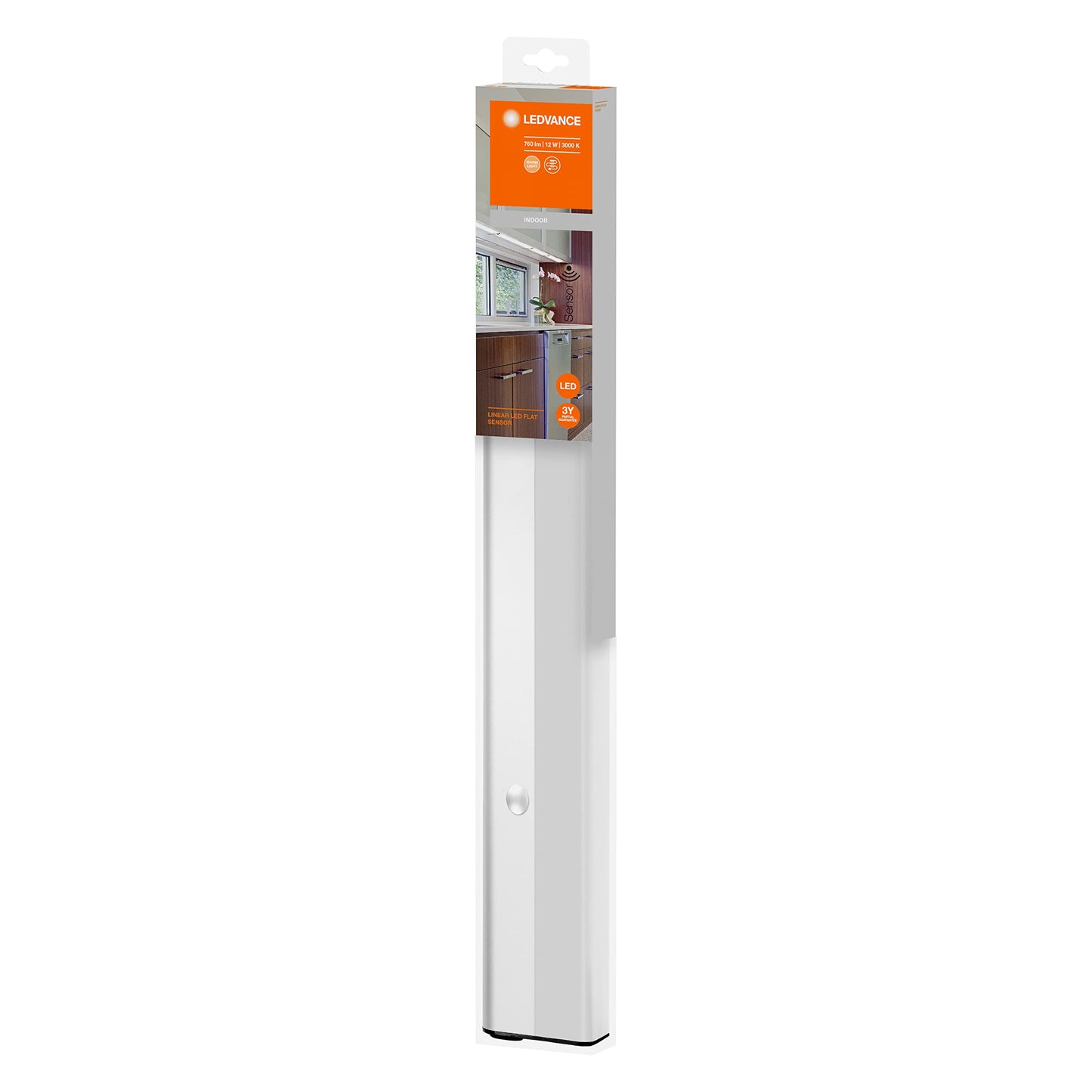 LEDVANCE LED Under-Unit Light, Light for Indoor Applications, Motion Sensor, Warm White, 527.0 mm x 67.0 mm x 20.0 mm, Linear LED Flat