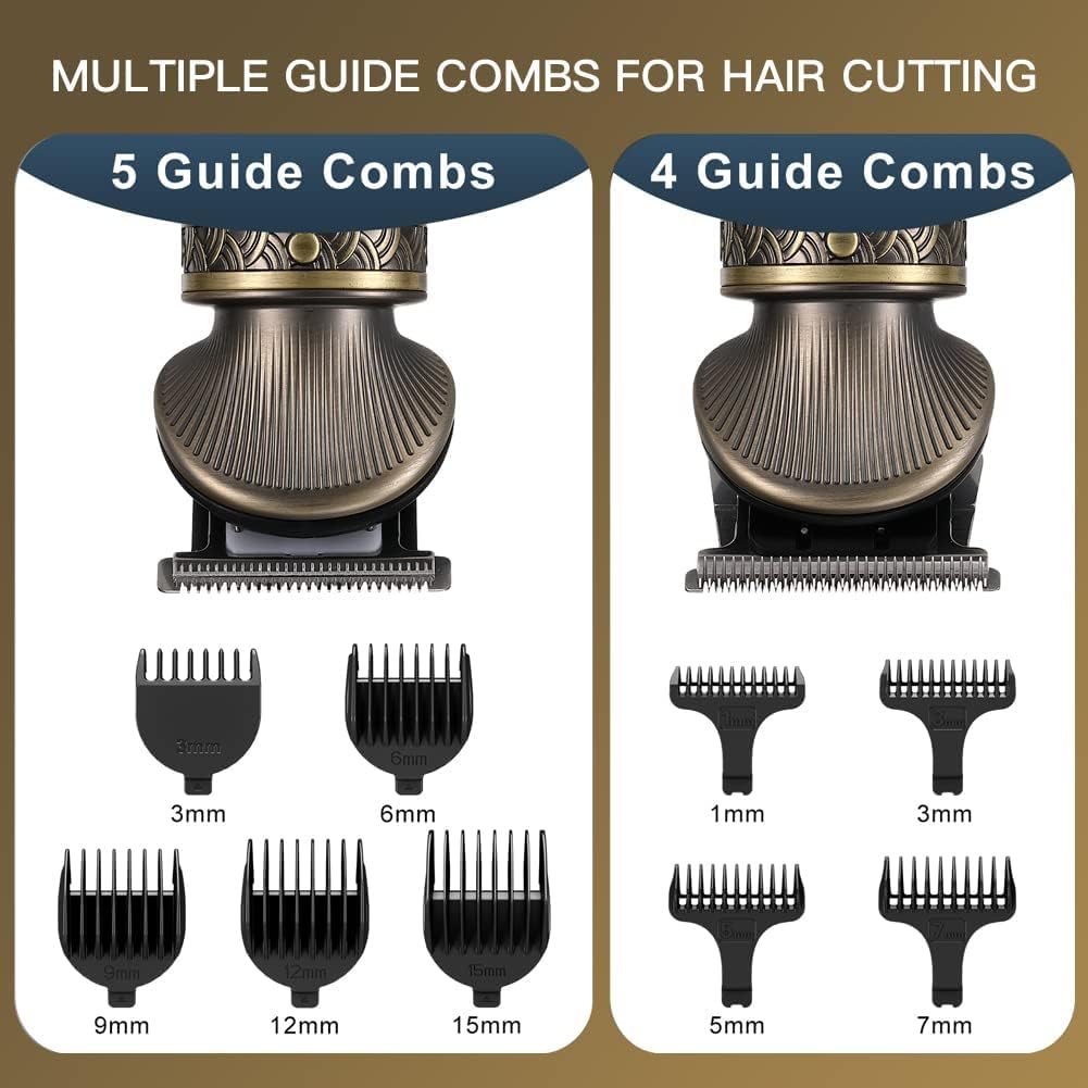 Surker Professional Beard Trimmer Kit - Zero Gapped T-Blade Electric Shaver, Nose & Body Trimmer - Cordless Grooming Kit 7 in 1