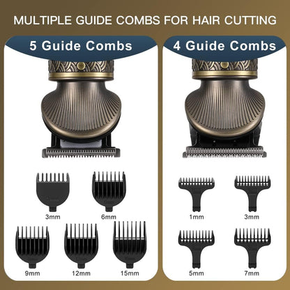 Surker Professional Beard Trimmer Kit - Zero Gapped T-Blade Electric Shaver, Nose & Body Trimmer - Cordless Grooming Kit 7 in 1