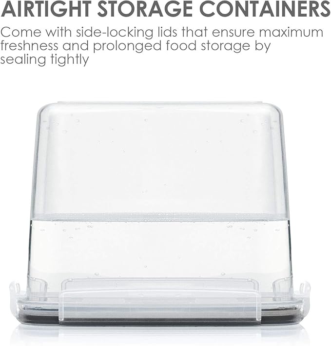 Vtopmart Food Storage Containers 3.3 quart / 3.6L, 4 Pieces BPA Free Plastic