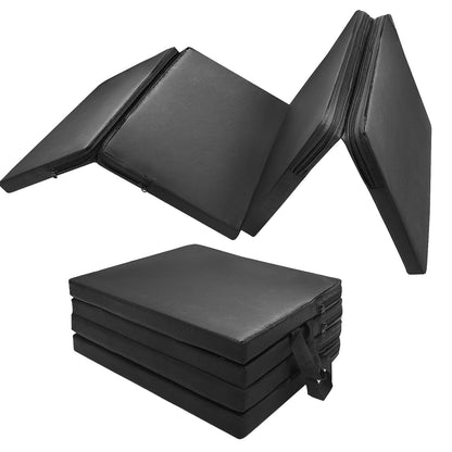 JZHLLA Foldable Mechanics Mat for Garage Work, 48 X 16 X 1.2 in Thick EPE Knee Pad Waterproof PU Leather Folding Mat with Carry Handle Portable for Garage, Garden, Home Gym Kneel or Lie Down