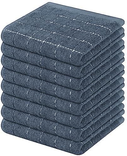 Mordimy 100% Cotton Terry Cloth Dish Cloths, Soft and Absorbent Checkered Dish