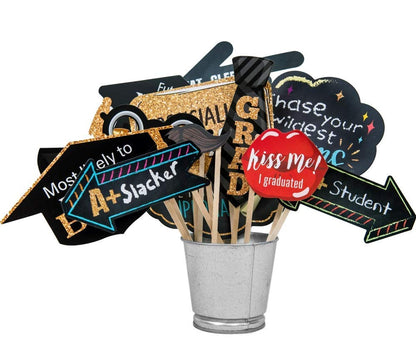 2025 Graduation Party Backdrop - Classy Black, White and Gold Theme Photography Fabric Backdrop and Studio Props DIY Kit. Great as Photo Booth Background Party Supplies and Prom Banner Decorations