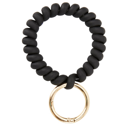 Black Stretchable Wristband Keychain, Diameter 2.36 Inches Durable Waterproof Wrist Key Holder with Adjustable Wristlet Strap - Ideal for Gym, Swimming, Sauna, Running, and Outdoor Activities（Unisex）