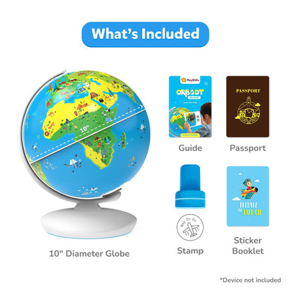 PlayShifu Educational Globe for Kids, Orboot Earth (+ App) Interactive AR World, 400 Wonders, 1000+ Facts, STEM Toy Gifts for Kids 4-10 Years, No Borders, No Names on Orboot Globe