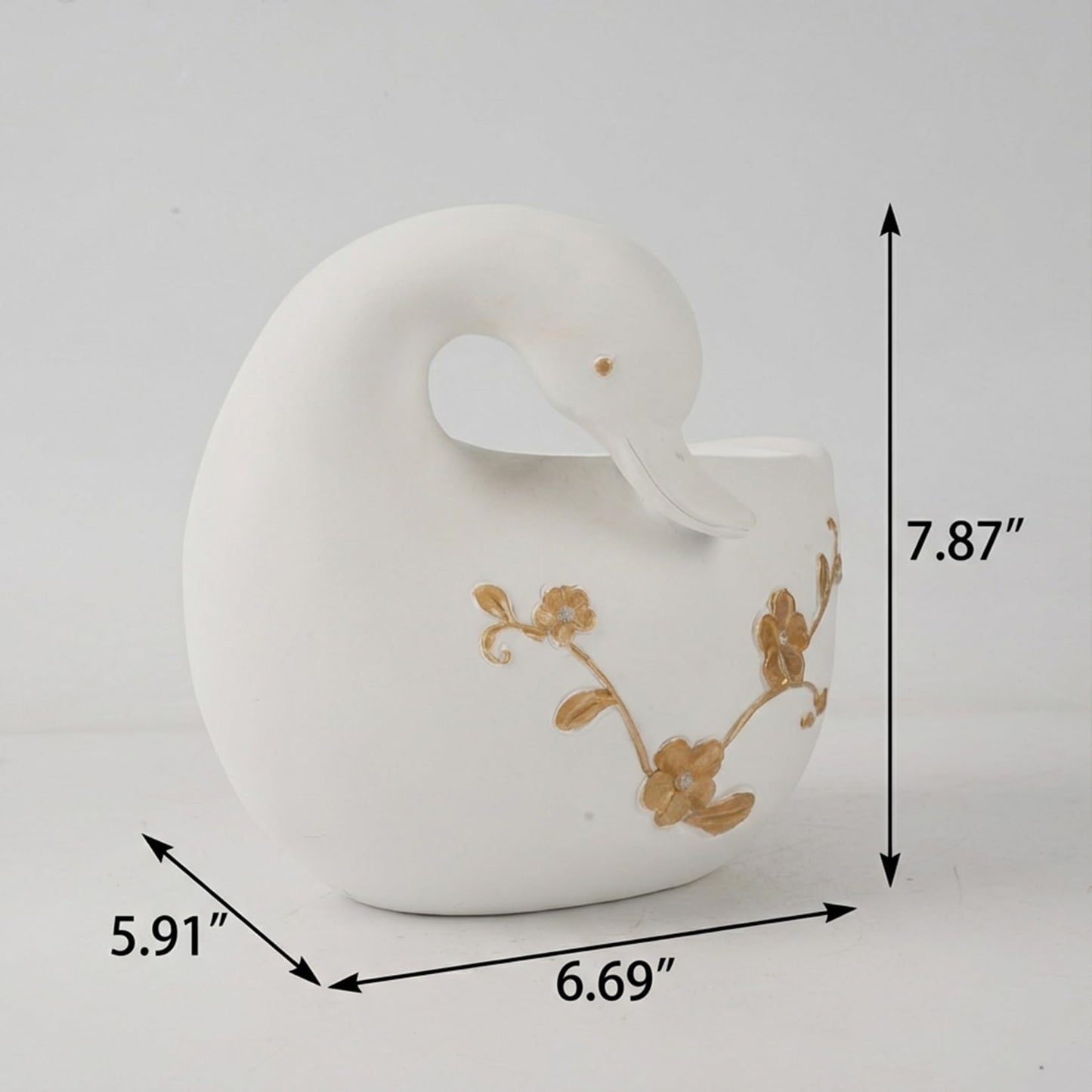 pandaxing White Goose Planter for Succulents Indoor Outdoor with Drainage Hole, Resin Animal-Shaped Flower Pot for Home & Garden Decor, Duck Plant Lover Gift
