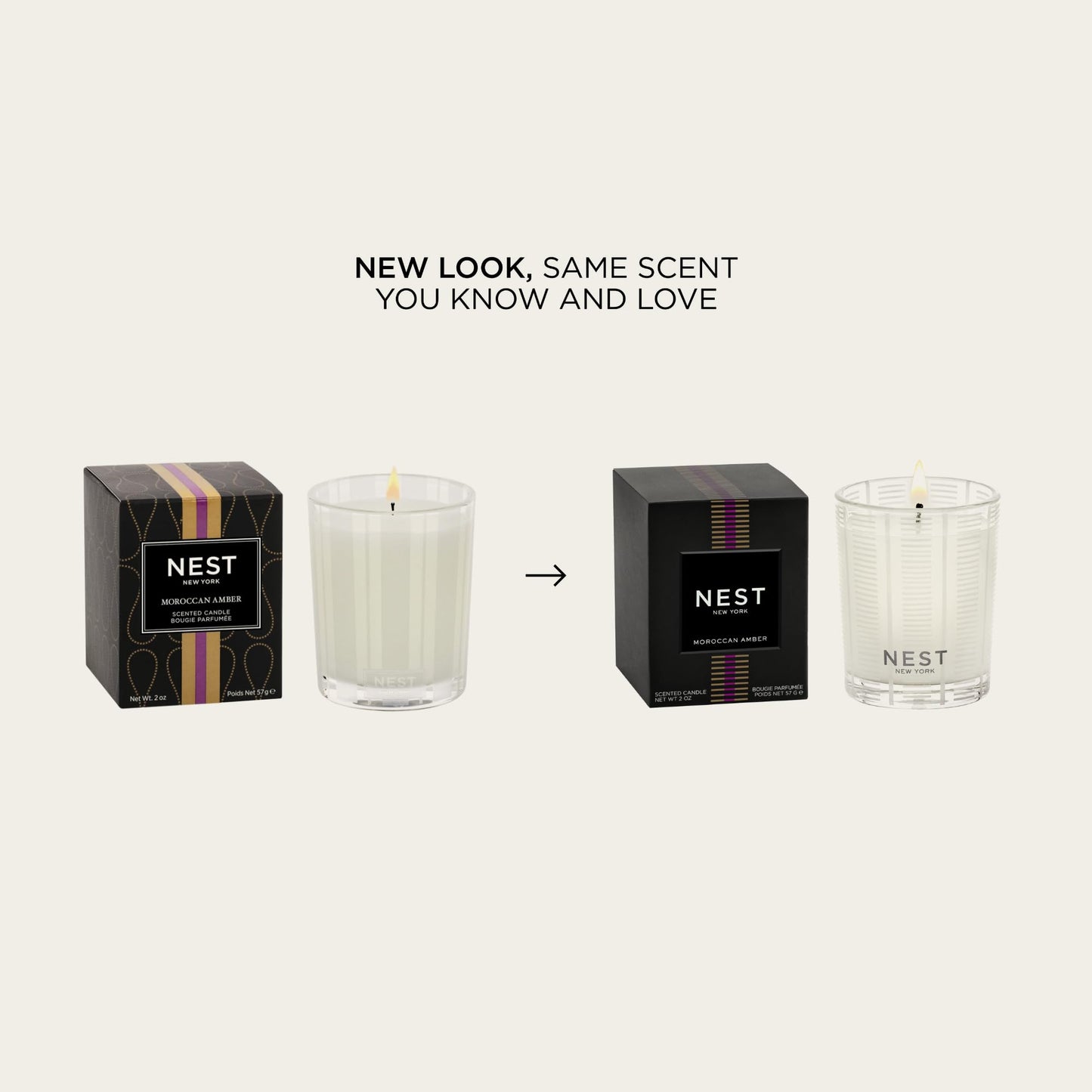 NEST New York Scented Votive Candle, Moroccan Amber - 2 oz - Up to 28-Hour Burn Time - Reusable Glass Vessel
